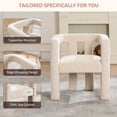 thumbnail image 6 of White  Plush Modern Barrel Chair, Upholstered Accent Armchair for Dining and Living Room, Comfy Boucle and Sherpa Options, 6 of 8