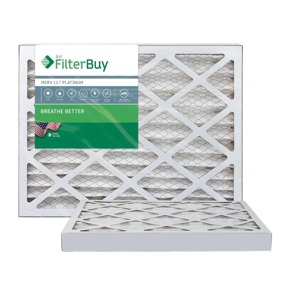 FilterBuy 14x20x2 MERV 13 Pleated AC Furnace Air Filter, (Pack of 2