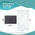 thumbnail image 4 of Pack of 500 Drawstring Ice Bags 11 x 18. Pure Ice Printed Bags 11x18. Thickness 1.5 mil. 8 lbs. BPA Free Food Grade Safe Metallocene Ice Bags., 4 of 6