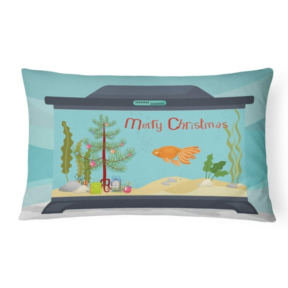 Carolines Treasures CK4510PW1216 Celestial Eye Goldfish Merry Christmas Canvas Fabric Decorative Pillow, 12H x16W,
