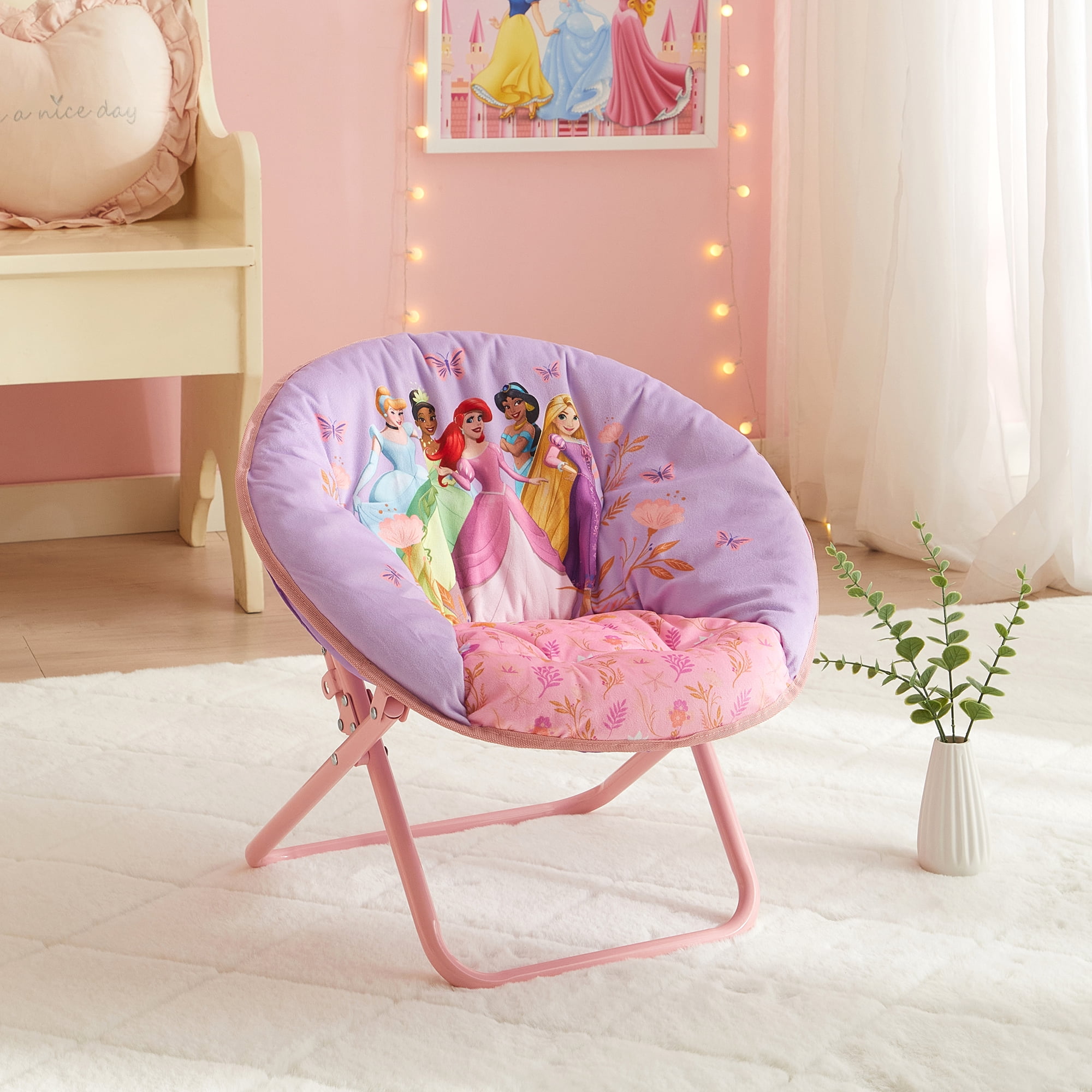 Princess 19"  Mini Saucer Chair for Todderls, Purple