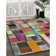 thumbnail image 2 of Ahgly Company Indoor Square Contemporary Chestnut Brown Patchwork Area Rugs, 4' Square, 2 of 6