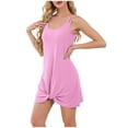 thumbnail image 2 of Summer Boho Dresses For Women 2026 Solid Color Casual Versatile Twisted Strap Round Neck Tank Dress Summer Fashion Outfits S-2XL, 2 of 9