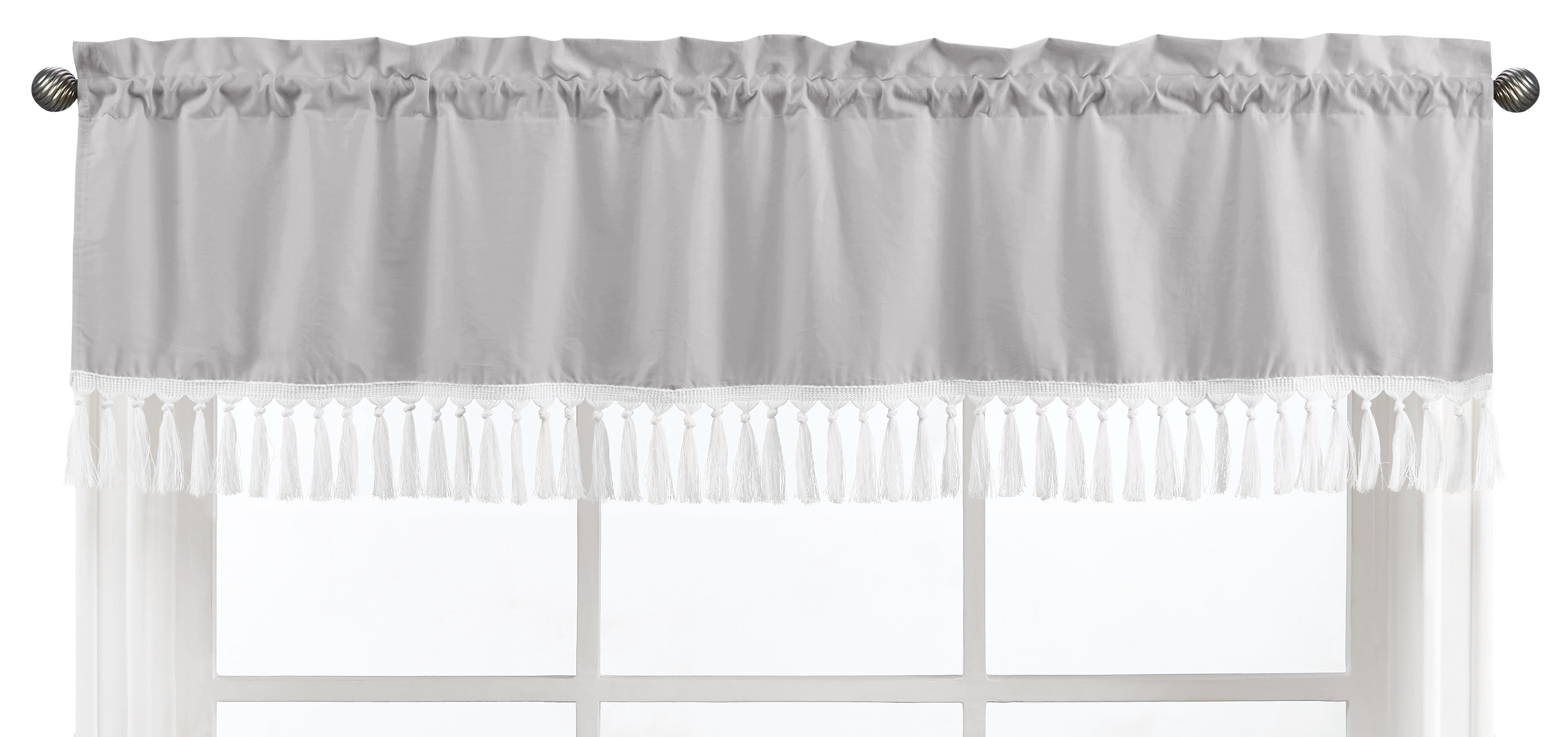 Grey Window Valance Curtain For Sweet Jojo Designs Gray Bedding Bedroom Decor 