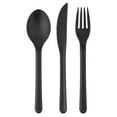 thumbnail image 3 of (4 pack) Mainstays - Black Eco-Friendly Recycled Plastic 3-Piece Flatware Set, 3 of 7