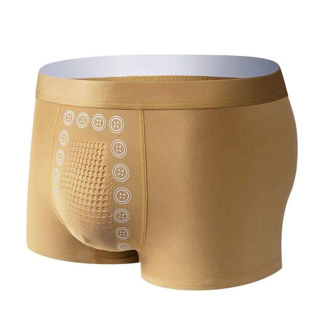 Qarigey Pantalón enérgico de terapia magnética de poliéster para hombre, tela transpirable sexy, fácil de limpiar y a la moda Ropa interior Cúrcuma 3XL