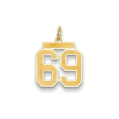 Gemapex 14k Yellow Gold Charm Pendant Themed 69 Medium Satin - Sports Number Pendants For Necklaces Gemapex 14k Yellow Gold Charm Pendant Themed 69 Medium Satin - Sports Number Pendants For Necklaces