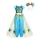 thumbnail image 1 of Vestido de princesa para niñas, disfraz de jazmín para niñas, vestido de princesa de Aladino, fiesta de cumpleaños, Cosplay, ropa de carnaval de fantasía 5-6T(130) Gao Jinjia LED, 1 of 2