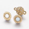 thumbnail image 2 of Alloy Rhinestone Magnetic Clasps with Loops Oval Golden 16x10mm Hole: 1.5mm diy, 2 of 2