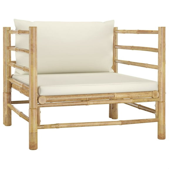 Casafoyer Garden Sofa with Cream White Cushions Bamboo