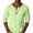 Green, variant on WIZUTIZ Men's Casual Pullover Solid Color Two-Button Patchwork Long Sleeve Cotton Linen Blend Breathable Top for Outdoor Daily All-Season Wear Mens Fashion