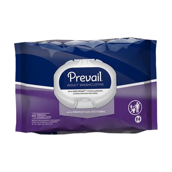 Prevail Quilted Washcloths ''12 x 8 , 48 Count'' 6 Pack