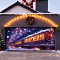 thumbnail image 4 of SIfdSeng Get it Fast Glow In the Dark Garage Door Banner for Outdoor Holiday Yard with Festive Santa Sleigh Reindeer Design Weather Large Size Holiday Party Sign, 4 of 5
