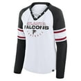 thumbnail image 2 of Women's Fanatics White/Black Atlanta Falcons Redzone Blitz Package Raglan Lace-Up V-Neck Long Sleeve T-Shirt, 2 of 3