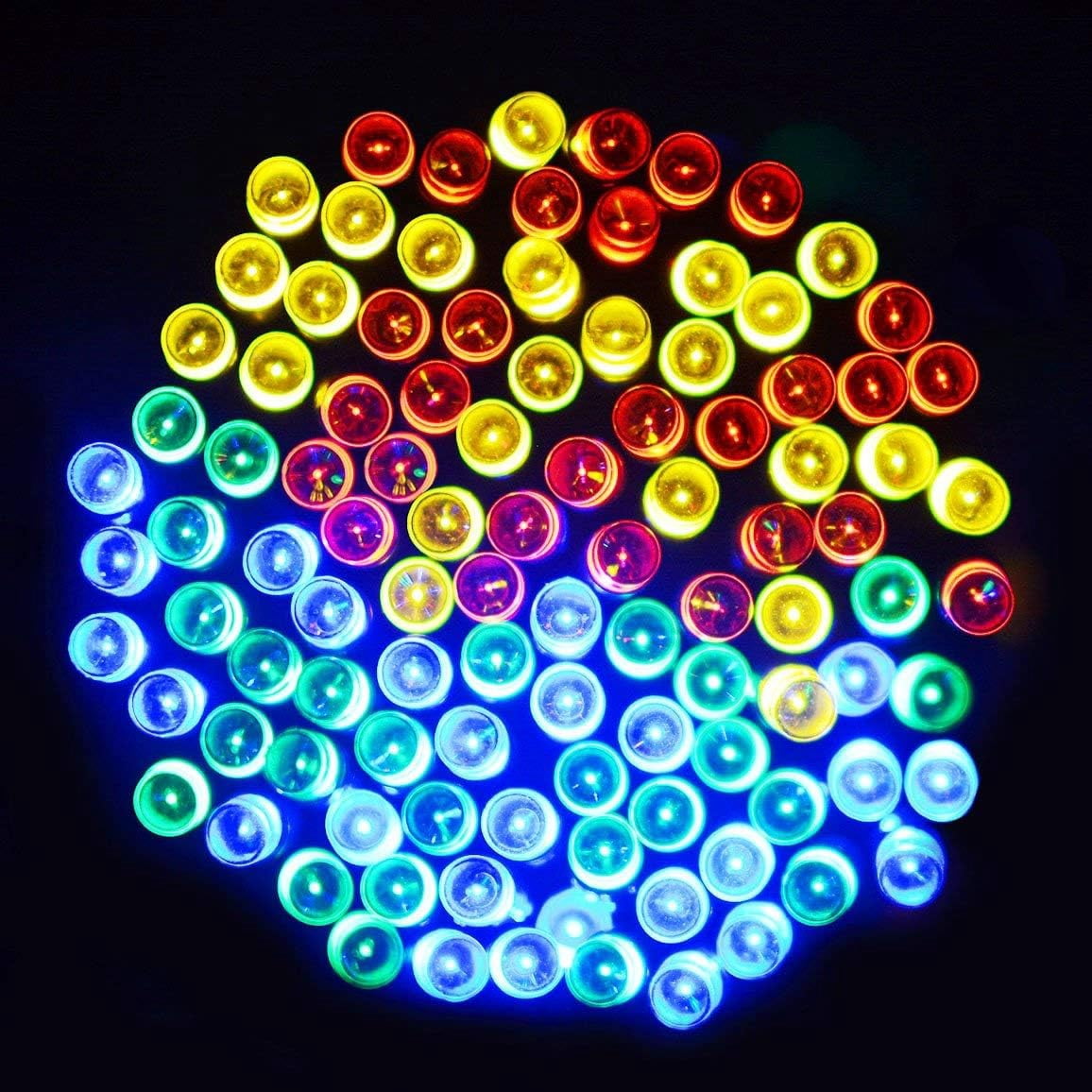 Pack of 2 64 ft 200 LED Multi Color Outdoor Solar String lights for Garden Wedding Party Lamps