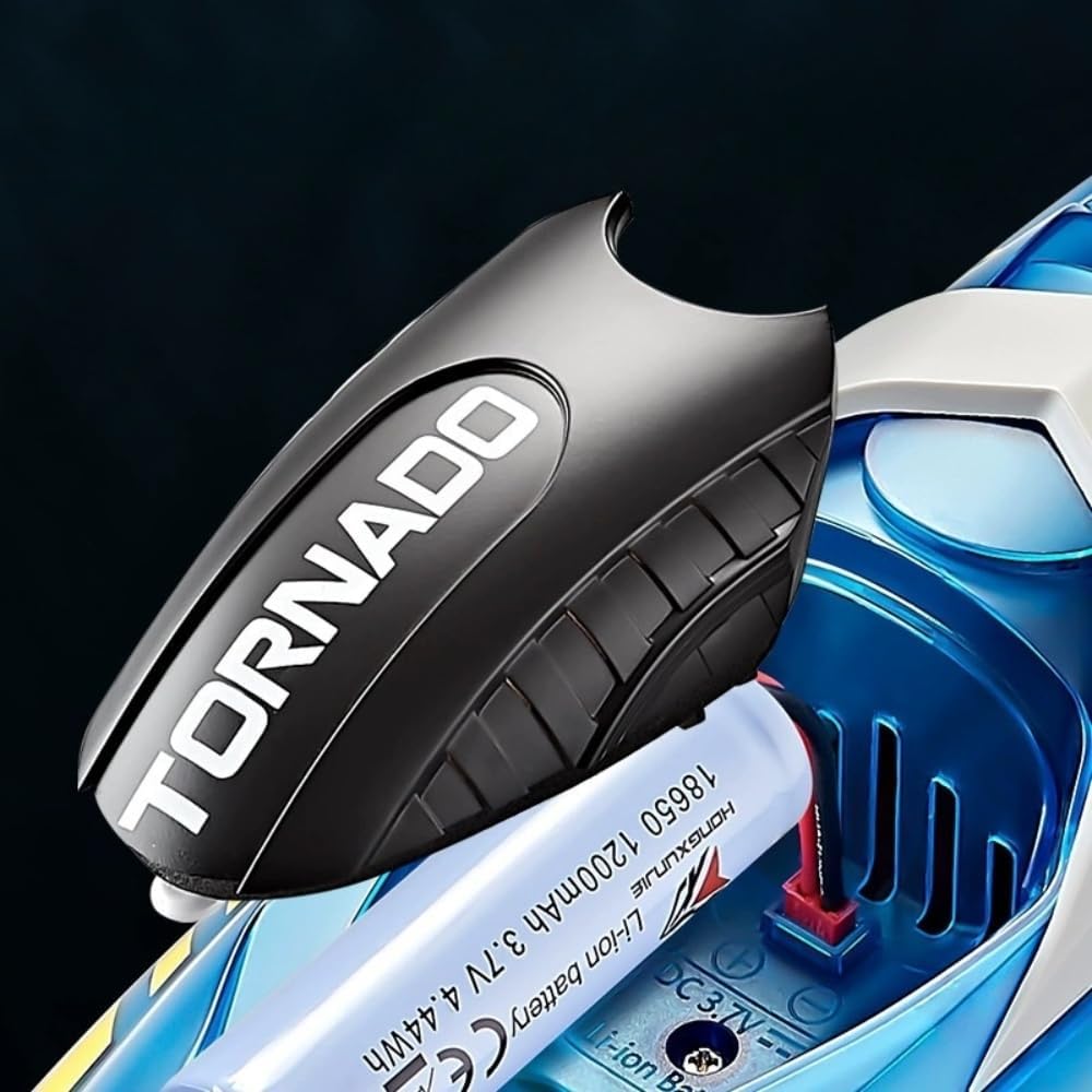 RC Speedboat, Funtogether Toys, with LED Lights, Rechargeable Waterproof Racing Toy for Pools & Lakes