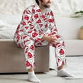 thumbnail image 7 of Fotbe Christmas Hat Pattern Long Sleeve Pajama Set for Men,Sleepwear Set,2-piece Loungewear Set,Soft PJs Comfy Nightwear with Pockets-Small, 7 of 7