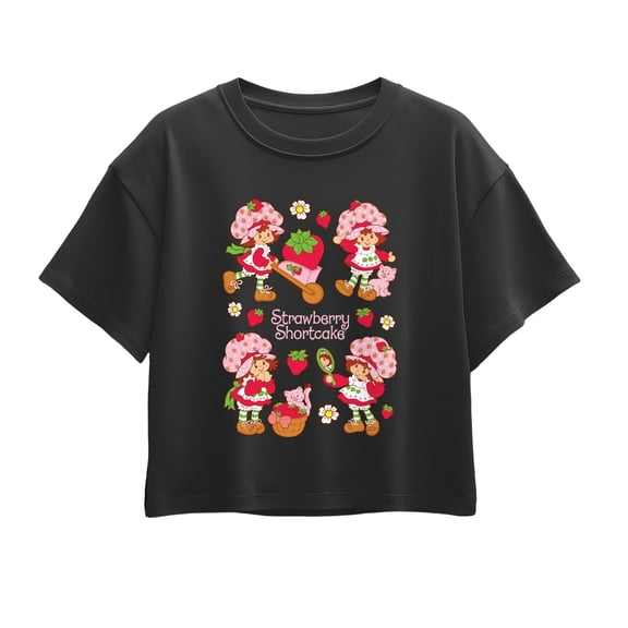 Strawberry Shortcake - Strawberry Grid - Youth Girls Boxy T-Shirt