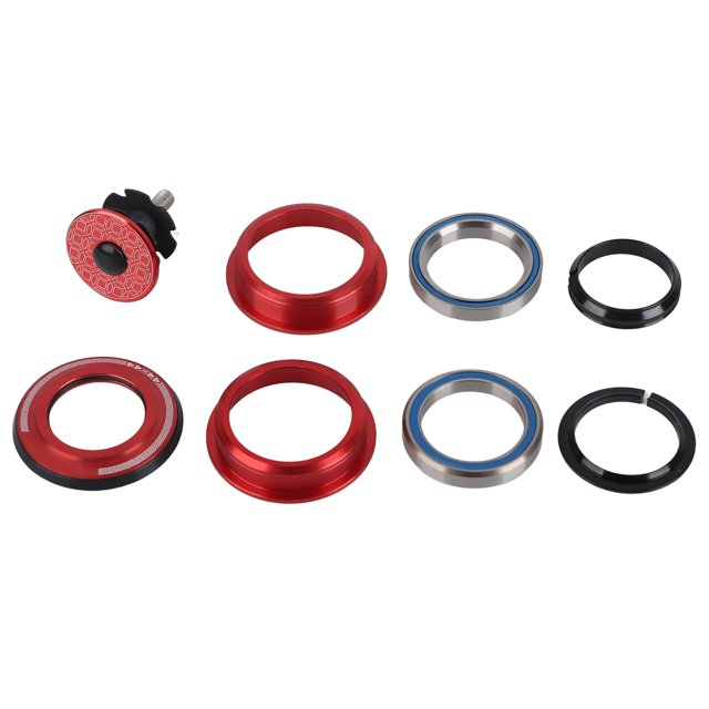 Viaron Auriculares de Bicicleta de 44 mm con rodamientos Dobles Auriculares con vástago de Horquilla Delantera para Bicicleta de montaña para CiclismoRojo