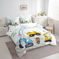 thumbnail image 4 of Feelyou Construction Truck Kids Twin Bedding Sets 7-Piece, Cute Rainbow Bedding Comforter Set, Cartoon Vehicle Theme Reversible Sheet Sets, Breathable Home Decor, 4 of 9