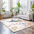 thumbnail image 3 of Area Rugs 4'x6'. Spring Hummingbird Carpet Runner Indoor Outdoor Rugs Home Decor Aesthetic, Cherry Floral Butterflies Botanical Non Slip Mats Washable Accent Rug for Living Room Bedroom, 3 of 8