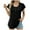Black, variant on Ltctricy Women's Tunic Tops Crew Neck Half Button Pleated Short Sleeve Babydoll T Shirts Loose Casual Tee Blouses