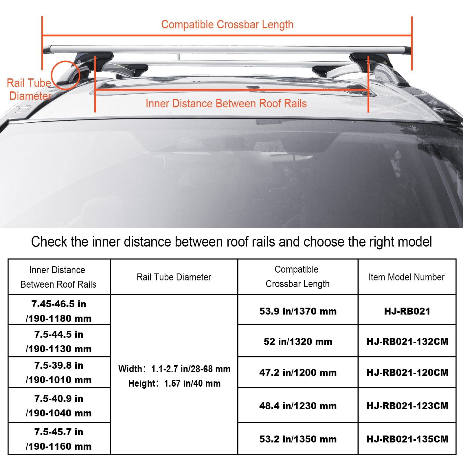 Aluminum Roof Rack Cross Bars 200 lbs Load Capacity Adjustable with Locks Fit Raised Side Rail SUVs Sedans Vans