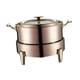 thumbnail image 3 of Servidores y calentadores de buffet para catering Calentador de alimentos redondo Batería de cocina Sartenes de inducción Oro, 3 of 9