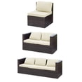 thumbnail image 2 of DONGPAI Outdoor Cushion Covers Waterproof for Patio Furniture, Stretch Couch Cushion Slipcovers 1-Piece Jacquard Sofa Seat Protector, Replacement Rectangle Cover for Sectional RV, Beige, 1 Seat, 2 of 7