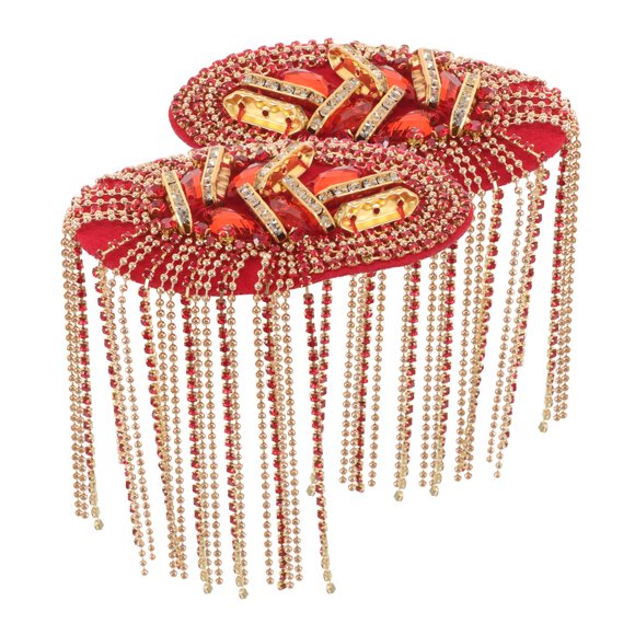WHAMVOX 2Ud Hombreras Rojas Con Rhinestones Y Para De Trajes Y Chaquetas