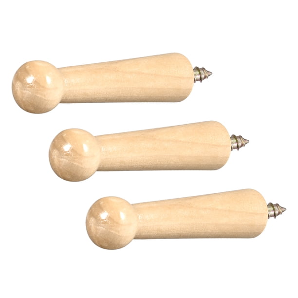 Perchas de madera resistentes y duraderas para colgar en la pared, ganchos para abrigos para almacenamiento en el hogar, perchas de madera de abedul sin terminar con acabado de barniz transparente