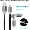 thumbnail image 2 of Fasgear USB C Cable 3 Pack 6ft/1.8m 3A Fast Charging Nylon Braided USB 2.0 Type C Cord Compatible for Galaxy S22 S21 Ultra S10, LG V50 V40, USB C Charger, PS5 Controller(3 PCS Black), 2 of 6