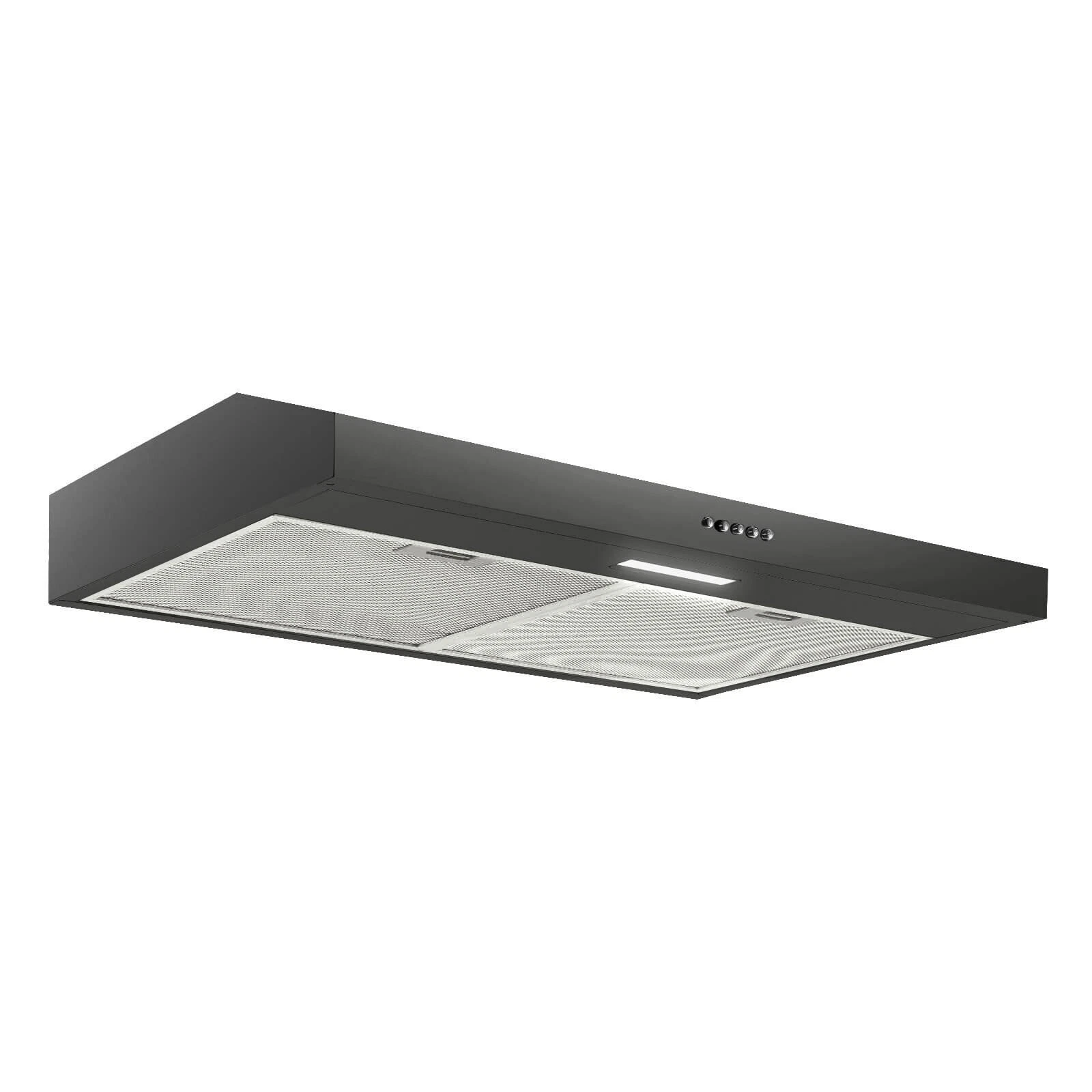 Under Cabinet Range Hood 30 inch with Charcoal Filter,Ductless Range Hood w/ 3 Speed Exhaust Fan,Stainless Steel Black Range Hood w/LED Light,Push Button,Under Cabinet Kitchen Hood
