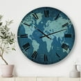 thumbnail image 3 of Designart Carte du monde en ardoise II horloge murale, 3 of 3