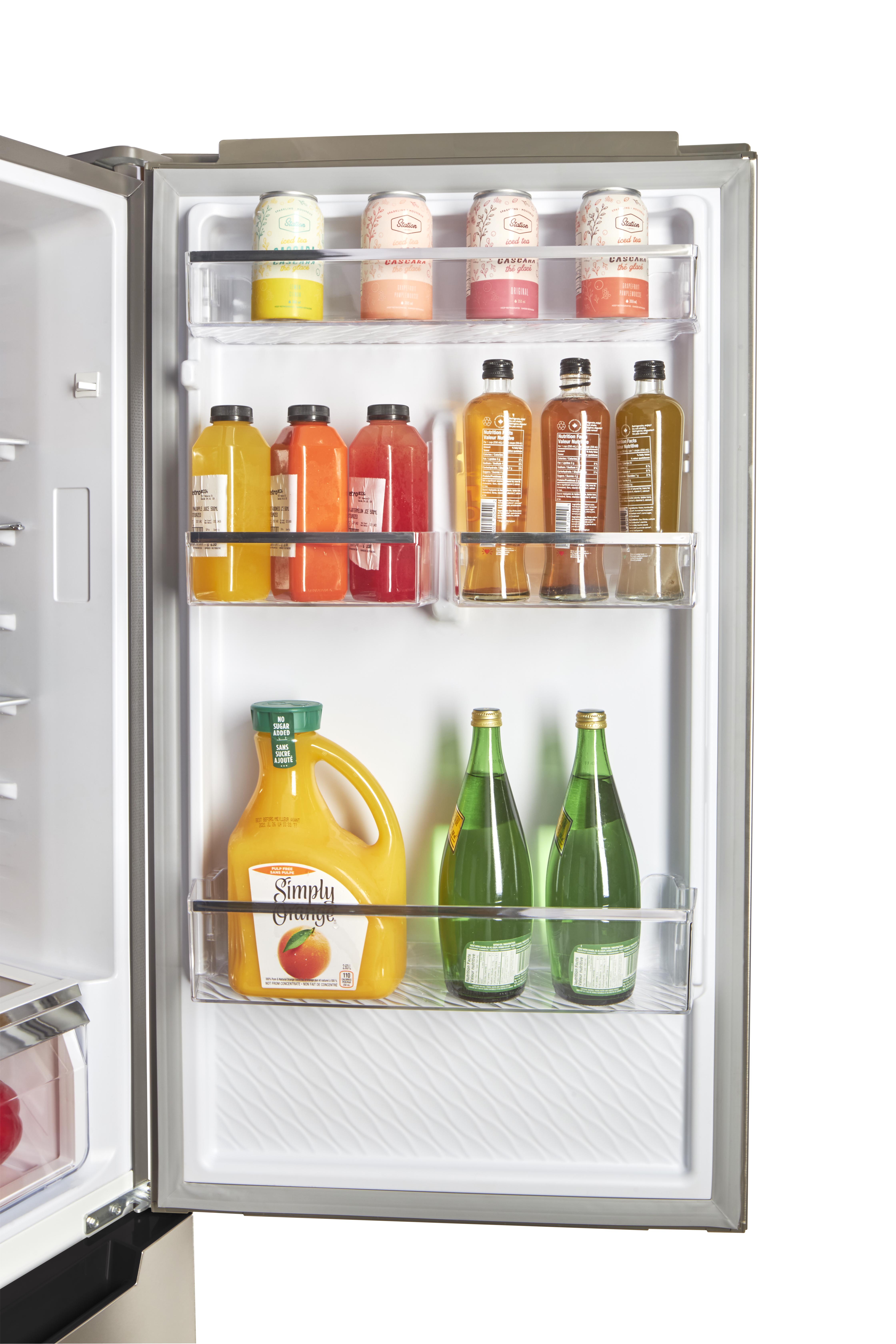 Unique Prestige 21.6" Frost Free 11.7 cu/ft Freestanding Bottom Freezer Refrigerator in Stainless Steel, ENERGY STAR Certified