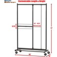 thumbnail image 2 of SimpleHouseware Dual Bar Adjustable Clothing Garment Rack, 72-inch Height, Black, 2 of 5