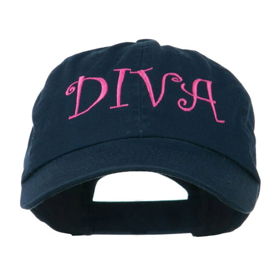 Wording of Diva Embroidered Cap - Navy OSFM