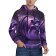 thumbnail image 2 of Honeii Purple Hippo In Water Pattern Mens Hoodies Men's Loose Sleeve Sweatshirt,Pullover Hooded Sweatshirt for Men,Essentials Hoodie-XX-Large, 2 of 7