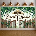 thumbnail image 3 of Green Vine Home Banner Wooden Fence Sweet Home Display Cozy Vintage Design Garden Backdrop for Home Decoration Living Room Housewarming, 3 of 9