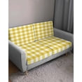 thumbnail image 3 of Yellow Gradient Couch Cushion Covers Stretch, Washable Sofa Seat Covers Individual Seat Cushion Sofa Slipcovers Farm Plaid Buffalo Checkered Gingham Couch Cover Furniture Protector S-3PCS, 3 of 7
