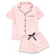thumbnail image 1 of Gibobby conjuntos de pijama de calidad Pijamas de mujer Pijamas de talla grande Pijamas de seda de imitación Conjunto de ropa de casa informal sexy de verano para mujer Estilo delgado (Rosa, S), 1 of 3