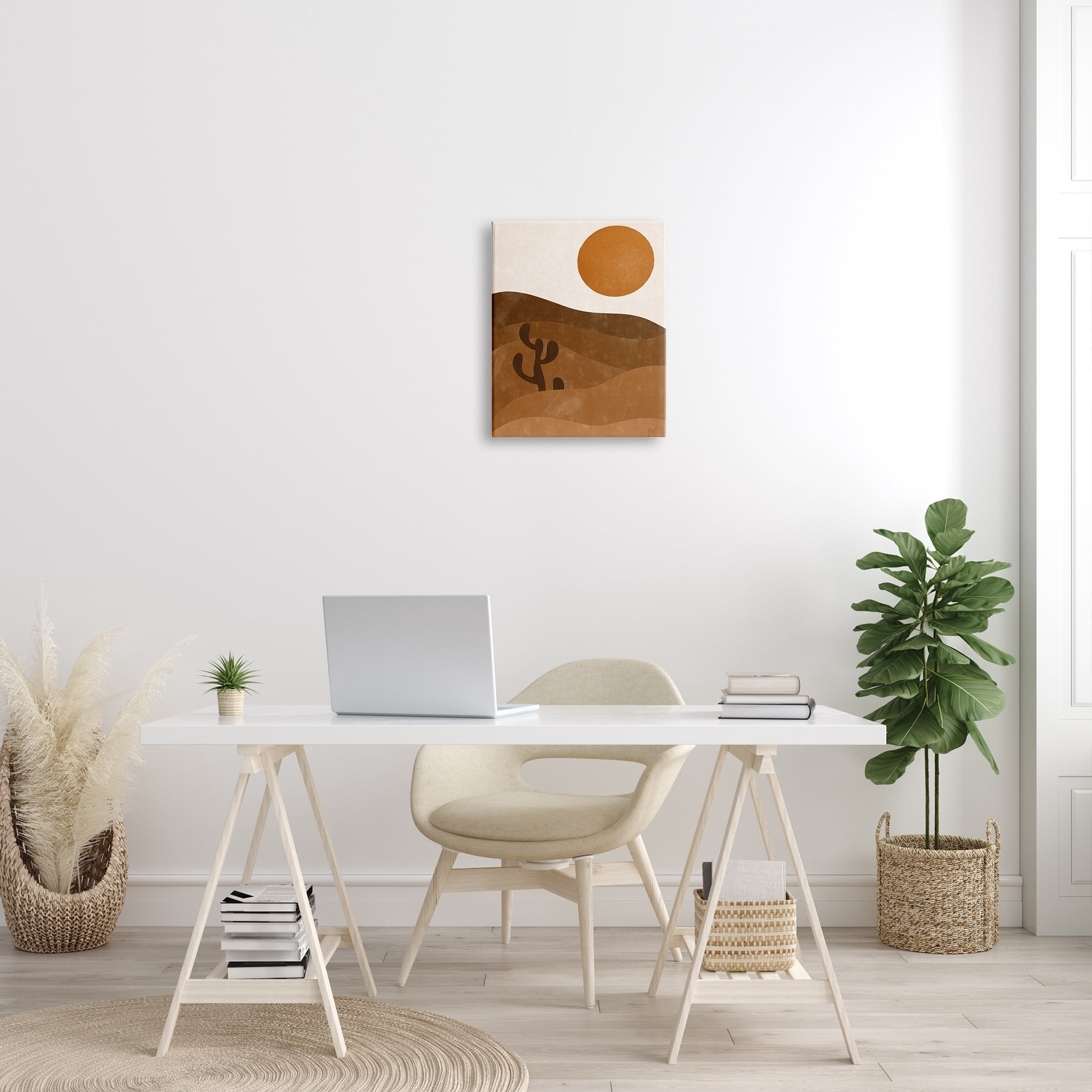 Stupell Indtries Desert Cact Rolling Hills Bold Orange Sun Landscape,30 x 40,Design by Birch&Ink