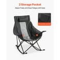 thumbnail image 2 of VEVOR Rocking Camping Chair, Portable Folding Rocker, Heavy-Duty Lawn Chair Recliner with Cupholder & Pocket, Supports 225lbs, Fully Padded Camp Chairs for Outdoor Patio Backyard Garden, 2 of 9
