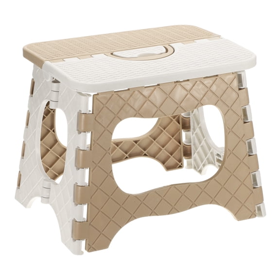 Uxcell 8" Folding Step Stool for Adults 88 lbs Capacity Non-Slip Step Stool with Handle, Yellow Small Stepping Stool