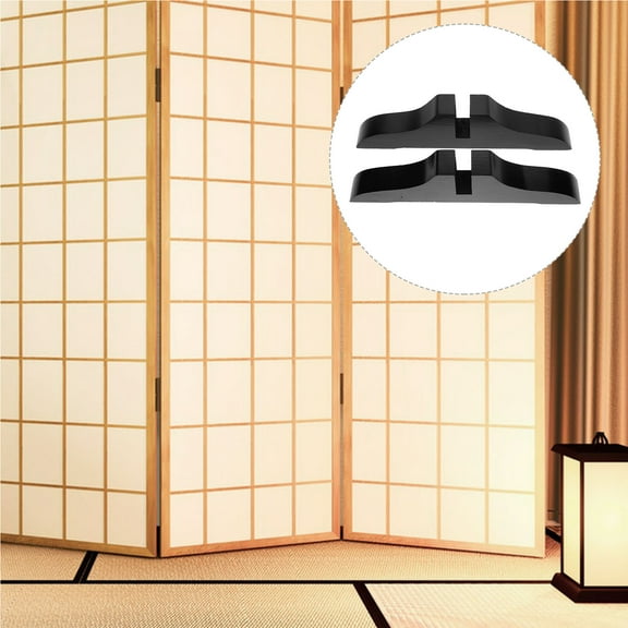 FELTECHELECTR  2 Pcs Room Divider Base Wear-resistant Bracket Small Stands Office Black