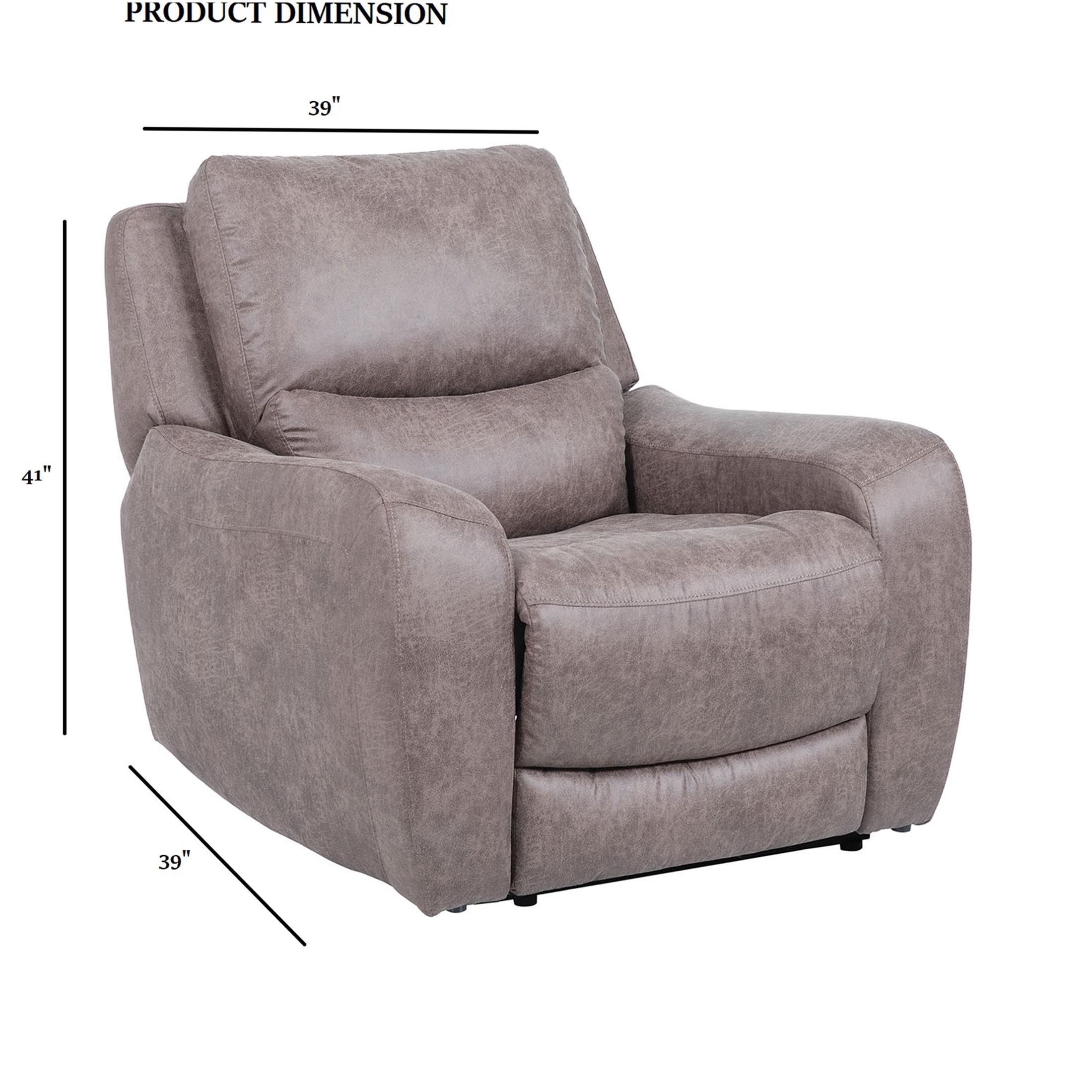 JERFIT Contemporary Power Recliner Chair with Soft Track Arms, Oversized Seat, and Push Button Control for Living Room, Brown