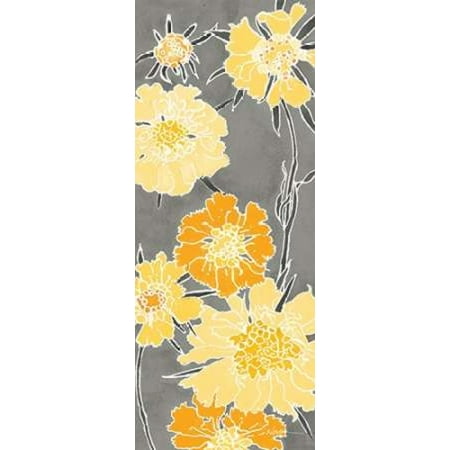 Cloisonne Beauty I Gray Canvas Art - Shirley Novak (24 x 48)