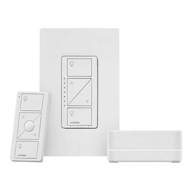 Lutron P-BDG-PKG1W 120V White Smart Lighting Dimmer Switch Starter Kit