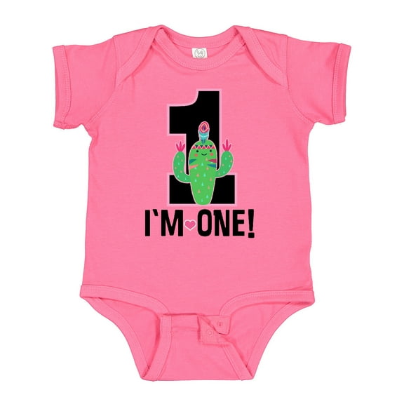 Inktastic 1st Birthday Cactus Cute Girls 1 Year Old Girls Baby Bodysuit