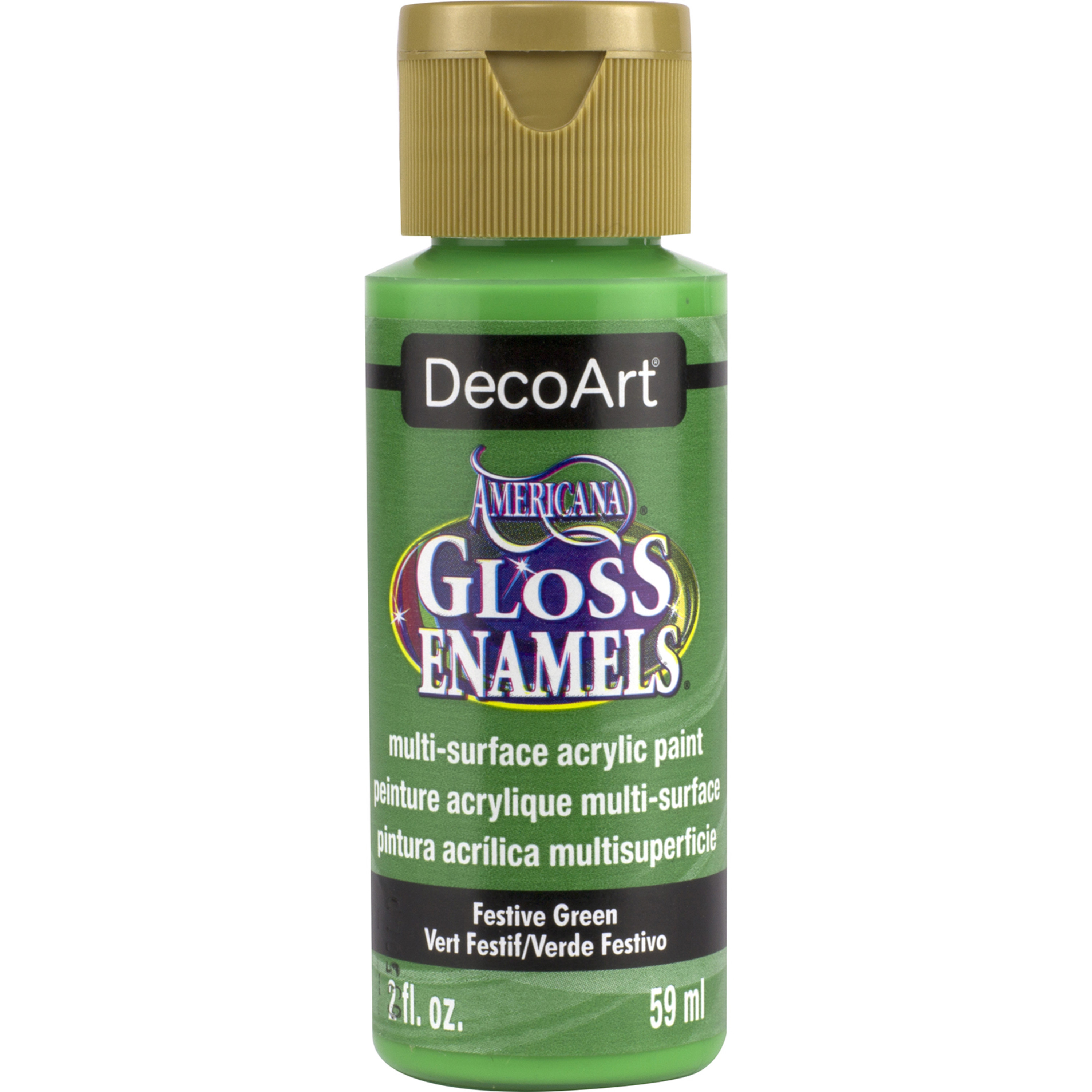 DecoArt Americana Gloss Enamels Acrylic Paint, 2 oz., Festive Green